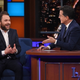 Charlie Day and Stephen Colbert on The Late Show (Image: CBS)